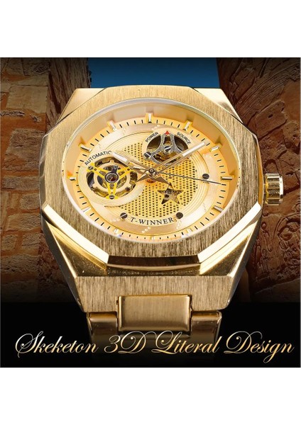 GMT1189-4 Kazanan Altın Spor Çerçeve Tasarımı Şeffaf Çelik Erkekler Otomatik Mekanik Kol Saati Üst Marka Lüks Su Geçirmez Saat (Yurt Dışından) modelleri