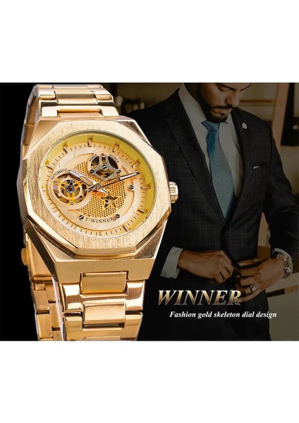GMT1189-4 Kazanan Altın Spor Çerçeve Tasarımı Şeffaf Çelik Erkekler Otomatik Mekanik Kol Saati Üst Marka Lüks Su Geçirmez Saat (Yurt Dışından) fırsatları