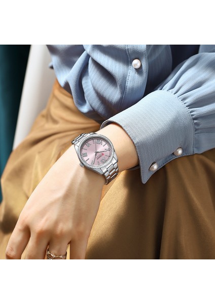 Altın Curren Lüks Kuvars Kadın Bileklik Saat Gümüş Büyüleyici Yapay Elmas Kadran Paslanmaz Çelik Bant Aydınlık Eller (Yurt Dışından) modelleri