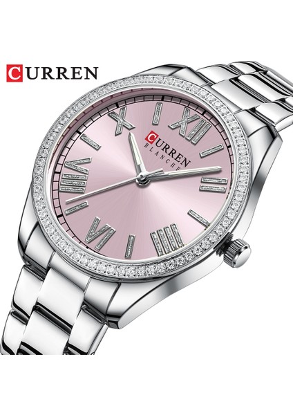 Altın Curren Lüks Kuvars Kadın Bileklik Saat Gümüş Büyüleyici Yapay Elmas Kadran Paslanmaz Çelik Bant Aydınlık Eller (Yurt Dışından) indirimleri