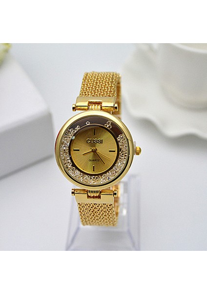 Altın Cussı Üst Marka Lüks Altın Bilek Saatler Elmas Taklidi Bilezik Izle Kadın Saatler Moda Kadın Saatler Saat Relojes (Yurt Dışından)