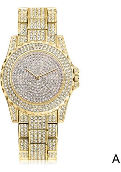 Altın 3 Renk Lüks Elmas Kadın Moda Bilezik Saatler Gypsophila Dial Tasarım Zarif Bayanlar Kuvars Bilek Saatler Saat (Yurt Dışından)