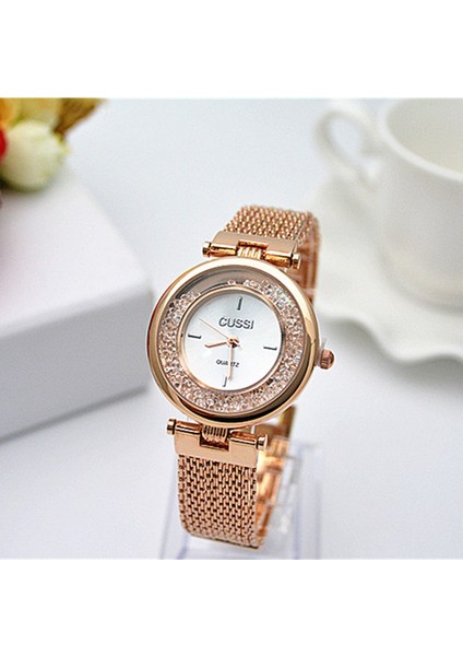 Altın Cussı Üst Marka Lüks Altın Bilek Saatler Elmas Taklidi Bilezik Izle Kadın Saatler Moda Kadın Saatler Saat Relojes (Yurt Dışından)