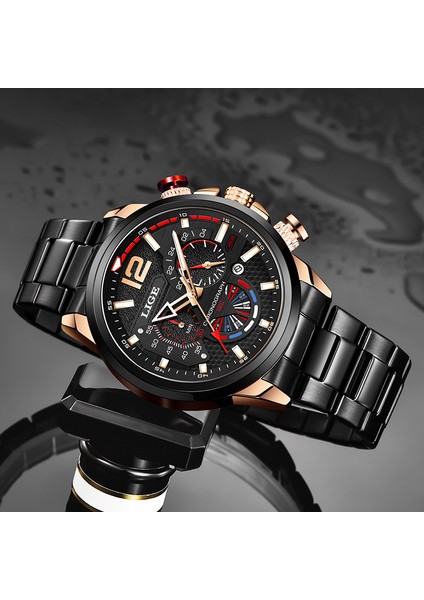 Gül Altın Beyaz L Lıge Gündelik Iş Kronograf Su Geçirmez Paslanmaz Çelik Izle Erkekler Yeni Lüks Moda Erkekler Kuvars Saatler Horloges Mannen + Kutu (Yurt Dışından) modelleri