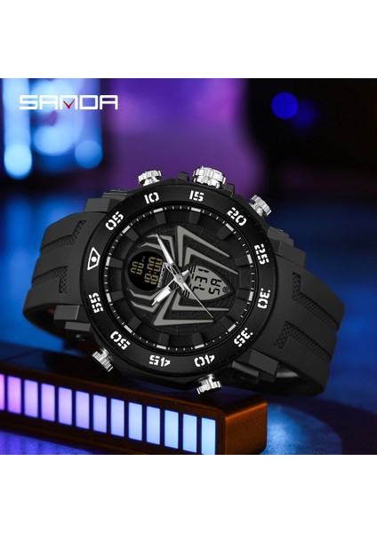 Siyah Mavi Sanda Erkek Saatler Spor Askeri Kuvars Izle 50 M Su Geçirmez Kol Saati Erkek Saat Kronometre Relogios Masculino 6111 (Yurt Dışından) modelleri