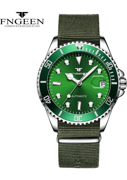 Çelik Siyah Kanvas Ordu Yeşil Erkekler Otomatik Saatler Mekanik Askeri Spor Saat Moda Naylon Bant Adam Kol Saati Marka Erkek Relogio (Yurt Dışından) indirimleri