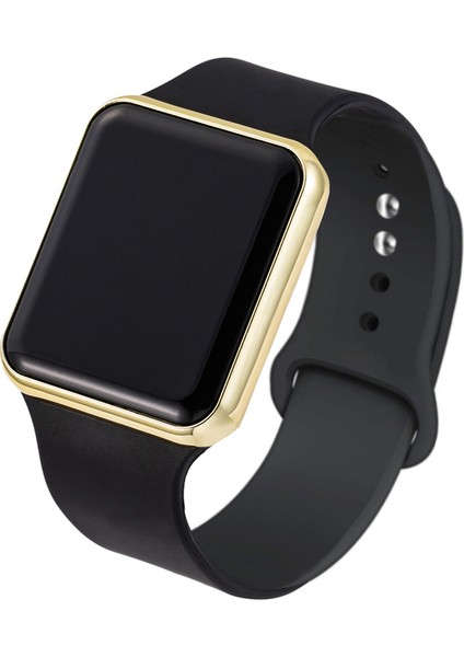 Siyah Altın Erkek Spor LED Dijital Saat Erkek Kadın Silikon Elektronik Kol Saati Askeri Saat Relogio Dijital Masculino Montre Homme (Yurt Dışından)