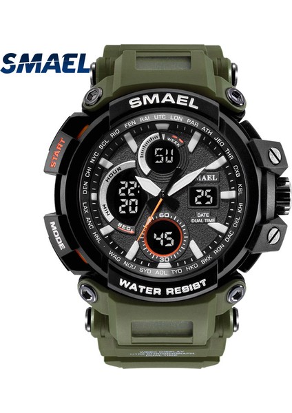 Altın Smael Spor Izle Erkekler Için Yeni Çift Zaman Göstergesi Erkek Saat Su Geçirmez Şok Dayanıklı Kol Saati Dijital 1708 Askeri Izle Erkekler (Yurt Dışından)