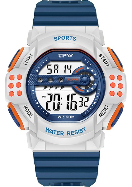 Beyaz Basit Taktik Saat 5ATM Suya Dayanıklı 51MM Büyük Kadran Modaya Uygun Spor Tarzı (Yurt Dışından)