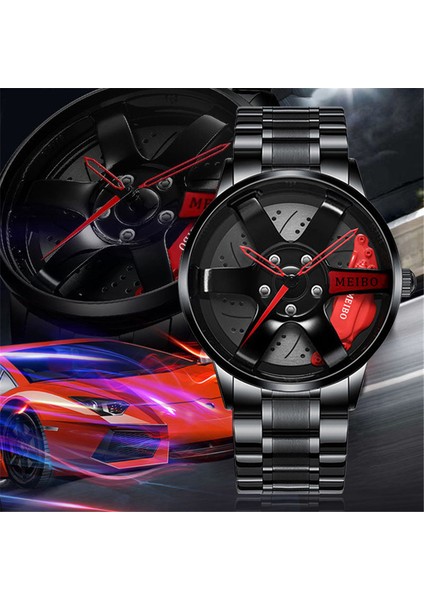 Yellow3 Üst Izle Marka Araba Saatler Erkekler Spor Kuvars Bilek Saatler 3D Spor Jant Tekerlek Göbeği Kol Saati Araba Kuvars Erkek Saatler (Yurt Dışından) fiyatları