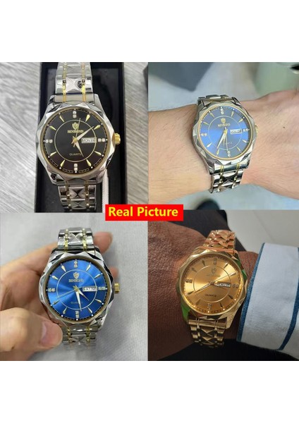 Slv Altın Mavi Kutu Binbond Iş Altın Izle Erkekler Için Lüks Orijinal Su Geçirmez Paslanmaz Çelik Altın Erkek Kol Saatleri Relogio Masculino 2022 (Yurt Dışından) indirimleri