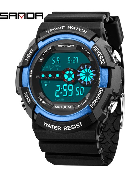 Siyah Kırmızı Sanda Dijital Elektronik Erkek Saati Askeri Spor Spor Kol Saatleri Açık Su Geçirmez Darbeye Dayanıklı Saat Relogio Masculino (Yurt Dışından) fiyatları