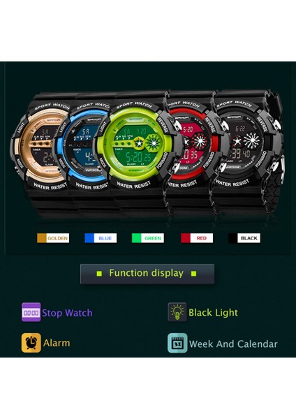 Siyah Kırmızı Sanda Dijital Elektronik Erkek Saati Askeri Spor Spor Kol Saatleri Açık Su Geçirmez Darbeye Dayanıklı Saat Relogio Masculino (Yurt Dışından) fırsatları