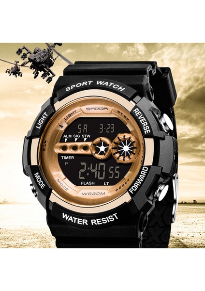 Siyah Kırmızı Sanda Dijital Elektronik Erkek Saati Askeri Spor Spor Kol Saatleri Açık Su Geçirmez Darbeye Dayanıklı Saat Relogio Masculino (Yurt Dışından) indirimleri