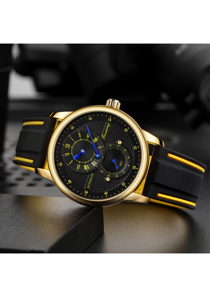 Kırmızı 2021 Yeni Forsınıng Erkekler Mekanik Spor Saat Kauçuk Kayış Kendinden Sarmalı Saat FSG8203 (Yurt Dışından) fiyatları