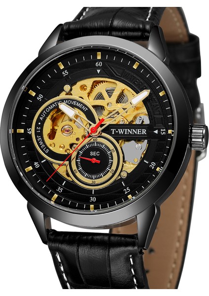 01 T-Kazanan Basit Rüzgar Içi Boş Çift Halkalı Mekanik Saat Altın Yuvarlak Saat Çelik Bant Isteğe Bağlı Çeşitli Renklerde Izle (Yurt Dışından) fırsatları