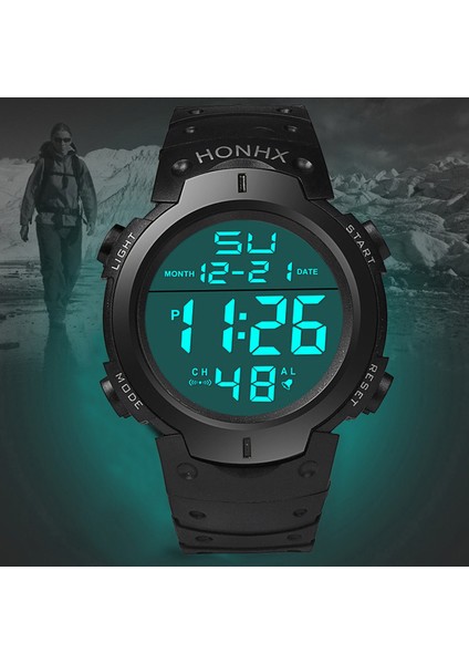 D Erkek Spor Rahat LED Saatler Erkekler Dijital Saat Çok Fonksiyonlu Kauçuk Adam Spor Ordu Askeri Elektronik Saat Reloj Hombre (Yurt Dışından)