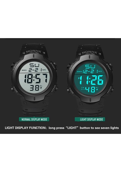 D Erkek Spor Rahat LED Saatler Erkekler Dijital Saat Çok Fonksiyonlu Kauçuk Adam Spor Ordu Askeri Elektronik Saat Reloj Hombre (Yurt Dışından)