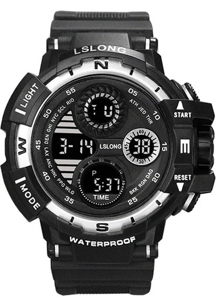 1-Siyah Gümüş Yıkaze Siyah Erkekler Için Dijital Saat Spor Saatler Su Geçirmez Açık Kronograf El Saati G Piyade Şok Öğrenci Kol Saati (Yurt Dışından) modelleri