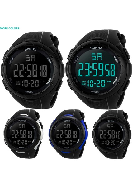 Stil 6 Lüks Üst Marka Büyük Dijital Saatler LED Dijital Saat Askeri Analog Erkek Spor El Saati Su Geçirmez Siyah Maliyet Bilek Izle (Yurt Dışından)