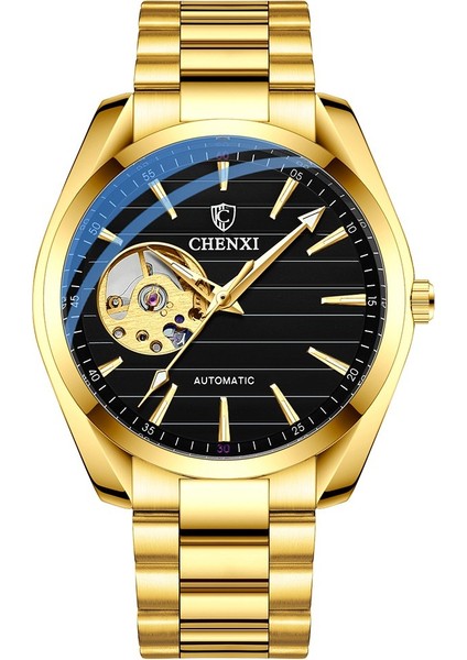 Gümüş Siyah Moda Chenxi 2022 Yeni Erkek Mekanik Saat Otomatik Su Geçirmez Tourbillon Aydınlık Iş Kol Saati Relogio Masculino (Yurt Dışından) fiyatları