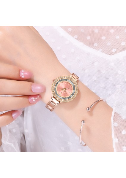 M Pembe Yeni Kadın Küçük Deri Saatler Bayanlar Casual Kuvars Bilezik Izle Kadınlar Için Metal Örgü Elbise Bilek Saatler Relogio Feminino (Yurt Dışından) fiyatları