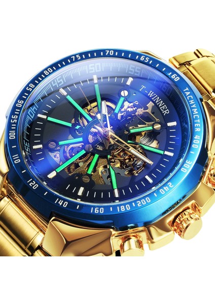 Sıyah Mavı Sıyah Kazanan Resmi Otomatik Mekanik Altın Izle Erkekler Büyük Durumda Lüks Moda Aydınlık Askeri Iş Mavi Su Geçirmez (Yurt Dışından) fiyatları