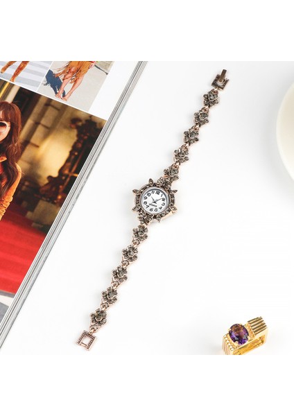 Gümüş Vintage Kadınlar Rhinestone Çiçek Charm Yuvarlak Arama Analog Kuvars Bilezik Izle Bayanlar Bilezik Lüks Izle Kız Arkadaşı Için Hediye (Yurt Dışından) modelleri