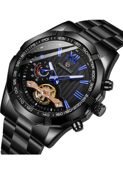 Gümüş Siyah 2022 Forsining Siyah Mekanik Otomatik Saatler Erkekler Için Su Geçirmez Saat Üst Marka Lüks Aydınlık Eller Kol Saatleri (Yurt Dışından) fiyatları