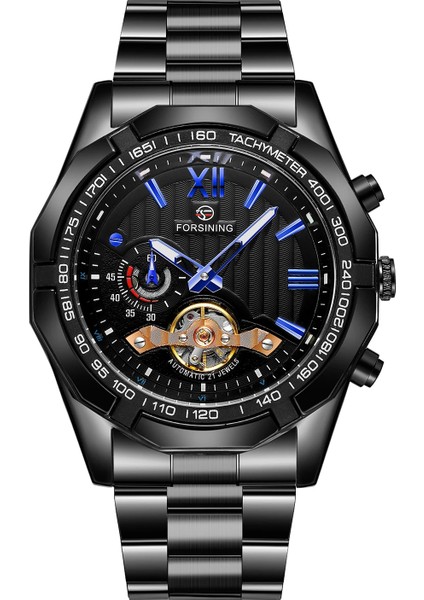 Gümüş Siyah 2022 Forsining Siyah Mekanik Otomatik Saatler Erkekler Için Su Geçirmez Saat Üst Marka Lüks Aydınlık Eller Kol Saatleri (Yurt Dışından) fırsatları