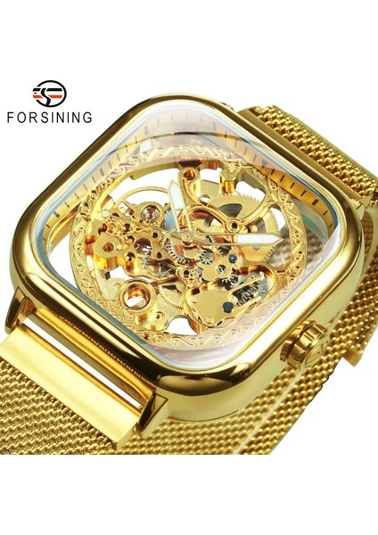 Bo Gold Forsining Saatler Erkek 2020 Üst Marka Lüks Otomatik Mekanik Izle Erkekler Için Altın Şeffaf Örgü Çelik Kol Saati (Yurt Dışından) fırsatları