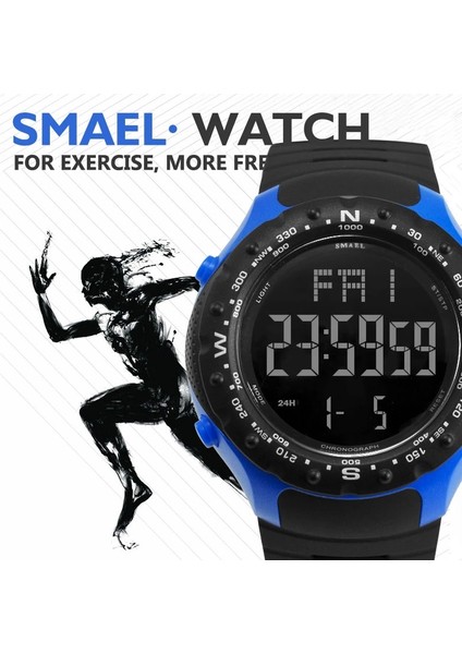 Erkekler Için 1342 Siyah Spor Izle 5bar Su Geçirmez Smael Izle Şok Dayanıklı Serin Büyük Erkekler Saatler Spor Askeri 1342 LED Dijital Wrsitwatches (Yurt Dışından) fırsatları
