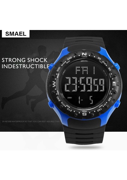 Erkekler Için 1342 Siyah Spor Izle 5bar Su Geçirmez Smael Izle Şok Dayanıklı Serin Büyük Erkekler Saatler Spor Askeri 1342 LED Dijital Wrsitwatches (Yurt Dışından) indirimleri