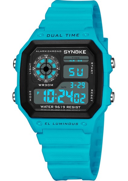 Mavi Dijital Saat Erkekler Synoke Spor Saatler Erkekler Için Naylon Kayış Su Geçirmez Çalar Saat Çok Fonksiyonlu Kol Saati Relogio Masculino (Yurt Dışından)