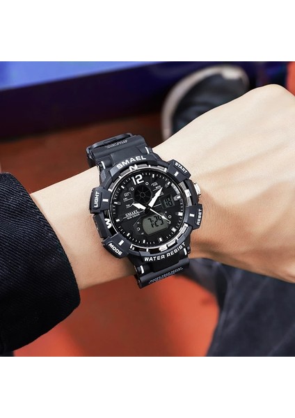 6008 Siyah Gümüş Üst Marka Lüks Erkek Spor Izle Dijital LED Elektronik G Tarzı Kuvars Saatı Su Geçirmez Yüzme Şok Askeri Spor (Yurt Dışından) modelleri