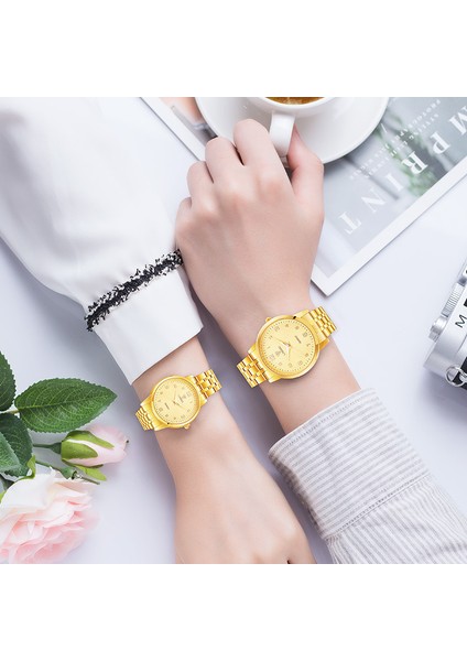 Adam Için Altın Lıebıg Lüks Altın Kuvars Kol Saati Kadınlar Için Moda Paslanmaz Çelik Bilezik Saatler Kadın Bayanlar Saat Relogio Feminino (Yurt Dışından) indirimleri