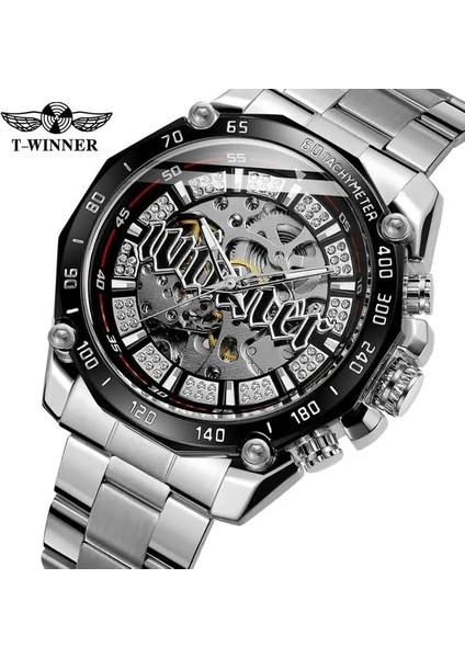 GMT1181-6 Kazanan Erkekler Steampunk Moda Altın Açık Çalışma Şeffaf Erkekler Otomatik Kol Saati Mekanik Üst Marka Lüks Aydınlık (Yurt Dışından)