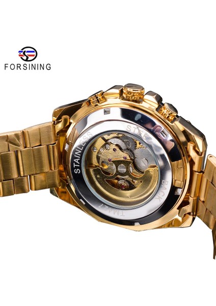 GMT1181-6 Kazanan Erkekler Steampunk Moda Altın Açık Çalışma Şeffaf Erkekler Otomatik Kol Saati Mekanik Üst Marka Lüks Aydınlık (Yurt Dışından) indirimleri