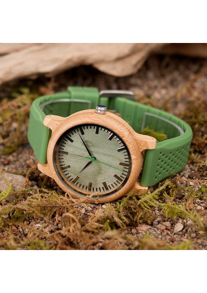 Ekstra Beyaz Bant Bobo Bırd Bambu Ahşap Izle Erkekler Kuvars Izle Yeşil Silikon Kayış ile Ekstra Bant Erkek Hediye Kutusu ile Relogio Masculino W-B06 (Yurt Dışından) indirimleri