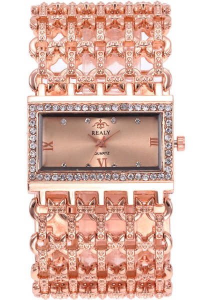 Stil 3 2021 Lüks Kadın Altın Paslanmaz Çelik Bilezik Izle Bayanlar Moda Içi Boş Kemerli Elbise Izle Kadın Casual Saat Relogio Sıcak (Yurt Dışından)