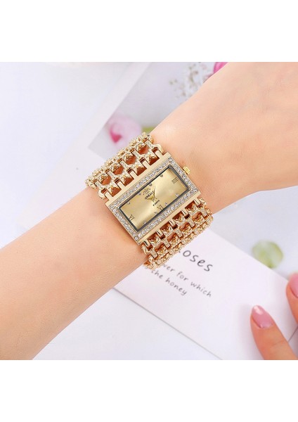 Stil 3 2021 Lüks Kadın Altın Paslanmaz Çelik Bilezik Izle Bayanlar Moda Içi Boş Kemerli Elbise Izle Kadın Casual Saat Relogio Sıcak (Yurt Dışından) modelleri