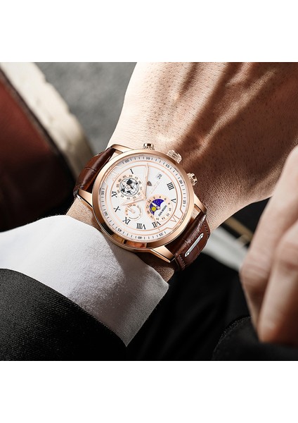 Rose Glod Siyah Lıge 2022 Yeni Moda Tarihi Kuvars Erkek Saatler Üst Marka Lüks Erkek Saat Chronograph Spor Erkek Kol Saati Relogio Masculino (Yurt Dışından) indirimleri