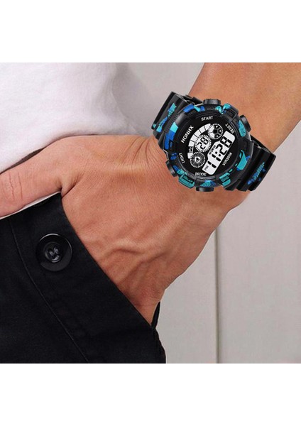 Siyah Erkek Askeri Ordu Saati Spor LED Elektronik Saat Erkekler Için Spor Çalar Saat Çok Fonksiyonlu Kol Saati Saat Montre Homme (Yurt Dışından)