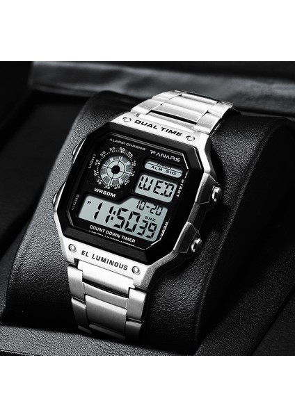 Metal Kayış Gümüş 2 Synoke Erkek Izle Su Geçirmez Metal Kayış Dijital Saat Elektronik Saat Erkekler Için Darbeye Dayanıklı Spor Saatleri Relogio Masculino (Yurt Dışından) fiyatları