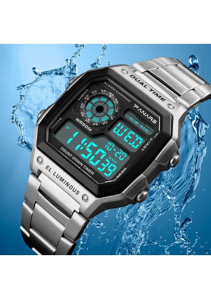 Metal Kayış Gümüş 2 Synoke Erkek Izle Su Geçirmez Metal Kayış Dijital Saat Elektronik Saat Erkekler Için Darbeye Dayanıklı Spor Saatleri Relogio Masculino (Yurt Dışından) modelleri