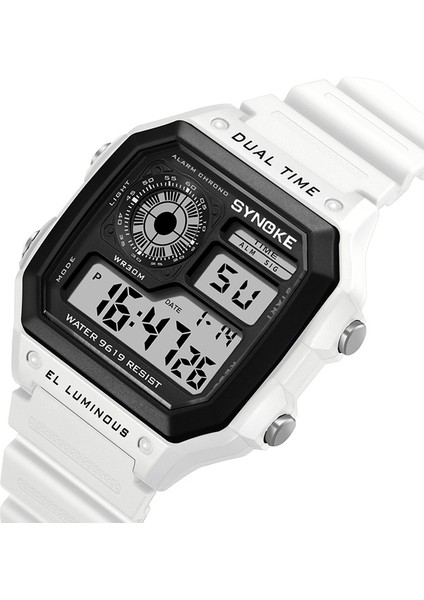 Beyaz Erkekler Spor Saatler Su Geçirmez Retro Dijital Saat Erkekler Için LED Elektronik Saat Tasarım Naylon Askeri Adam Kol Saati Reloj Hombre (Yurt Dışından)