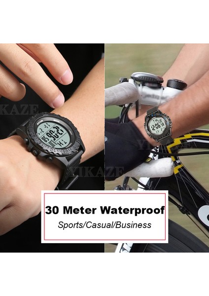 Black-01 Açık Spor Izle 30 M Su Geçirmez Dijital Izle Erkekler Moda LED Işık Kronometre Bilek Izle Askeri Erkek Saat Reloj Hombre (Yurt Dışından) fırsatları