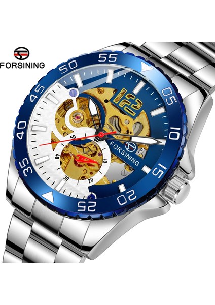 04 Forsınıng Mekanik Saat Basit Moda Stil Tırnak Ölçeği Mekanik Saat Dişli Yuvarlak Çelik Bant Izle Alaşım Izle (Yurt Dışından) fiyatları