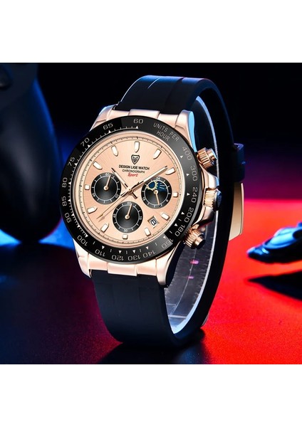 Siyah Gül Altın Lıge Erkek Saatler Üst Marka Lüks Adam Izle Spor Chronograph Izle Adam Için Altın Paslanmaz Su Geçirmez Erkek Kol Saati Saat (Yurt Dışından)