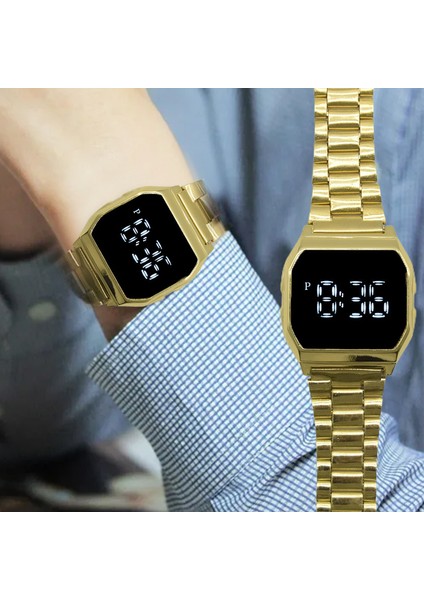 Altın Tarafı Yeni Elektronik Dijital Saat Çok Fonksiyonlu Moda Izle Rahat Kol Saati Kadın Erkek Için (Yurt Dışından) fiyatları
